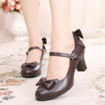 Bowknot single shoes with round head