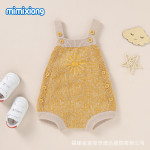 Autumn New Baby Embroidered Strap Knitted Jumpsuit