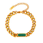 Cuban Chain Metal Titanium Steel Gold Plated Bracelet Ornament