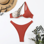 Multicolor Bikini Pit Double Fabric Swimsuit