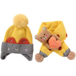 Children's Hat Baby Wool Earmuffs Hat Scarf Suit