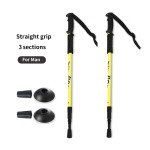 Outdoor Ultra-light Folding Trekking Pole Aluminum Alloy Telescopic Straight Handle