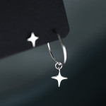 925 Sterling Silver Needle Asymmetric Star Ear Studs Women