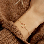 Stainless Steel Gold Plated Round Bracelet