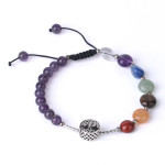 Natural Stone Colorful Crystal Braided Women's Amethyst Bracelet Hand String