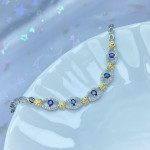 925 Silver Inlaid Natural Sapphire Women's Bracelet Color Treasure Hand Accessories