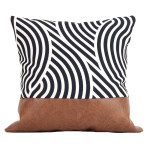 Nordic Pu Leather Geometric Stitching Pillow Cover