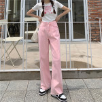 High Waist Slim Wide Leg Pants Loose Straight Trousers