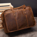 Large Capacity Retro Crazy Horse Leather Briefcase For Men