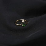 Emerald Zircon Crown Ring For Women