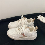 Japanese Cute Bear Thick-soled White Shoes