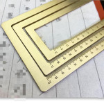 Brass Calligraphy Weight Brush And Paper Scale