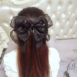 Japanese Soft Girl Lolita Sweet Bow Hairpin Ponytail Hairpin Female Top Clip Headdress