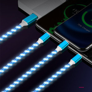 Multifunctional Three-in-one Streamer Data Cable USB Fast Charge