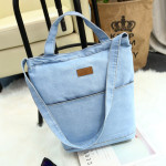 Retro Shoulder Bag Canvas Denim Shopping Bag