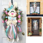 Easter Bunny Pendant Christmas Wreath Decoration Home Door Hanging