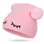 Children Woolen Hat Winking Bear Embroidery