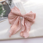 Solid Color Fabric Crumpled Bow Hair Accessory