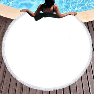 Microfiber plus tassel round beach towel