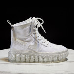 Double zipper high-top mesh breathable jelly shoes