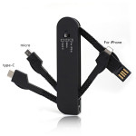 Folding 3-in-1 Data Cable A Drag Three Mobile Phone Charging Cable