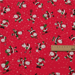 Red Santa Cotton Twill Cotton Cartoon Bed Clothing Fabric