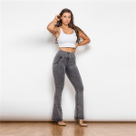 Flared Pants Women's Hip Lift Grey High Waist Women's Skinny Jeans