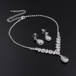 Europe and America popular sets of chain drops sparkling, luxury zircon necklace, Earrings 2 sets of beautiful bridal suite