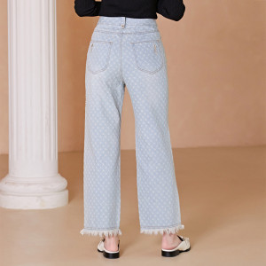 Versatile Chain Frayed Casual Pants