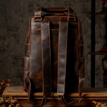 Men's Retro Crazy Horse Leather Backpack