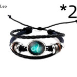 Twelve constellation glass piece couple bracelet