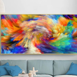 Colorful Rainbow Waves Print Painting