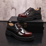 Men's Autumn And Winter Bright Leather Shoes Thick Sole Fashion Casual