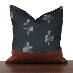 Nordic Pu Leather Geometric Stitching Pillow Cover