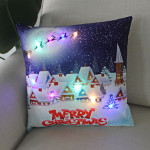 New Christmas Cushion Cover 45x45 Led Light Christmas Decorations For Home Santa Claus Printed Christmas Pillow Case