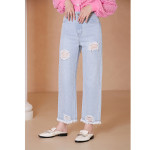 Women's Ripped Jeans All Match Casual High Waist Trousers