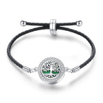 Openable Stainless Steel Alloy Hollowed Out Tree Of Life Aroma Essential Oil Bracelet