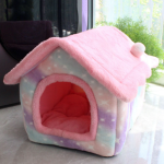 Foldable Dog House Pet Cat Bed Winter Dog Villa Sleep Kennel Removable Nest Warm Enclosed Cave Sofa Pets Supplies