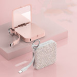 Mini Keychain Comes With Wire Diamond-encrusted Beauty Mirror Mobile Charging Bank