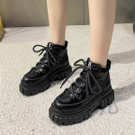 Womens Martin Boots Casual Laceup Platform Height Increasing Sneakers