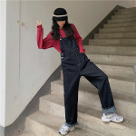 Fashion Denim Overalls Women's Retro Wide Leg Pants