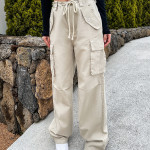 High Waist Straight Casual Wide Leg Trousers