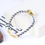 Inlaid Stone Pendant Colorful Braided Hand Rope