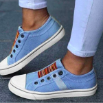  Laceless Canvas Casual Shoes Fashion Sneakers Flat Platform Loafers