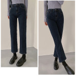 High Waist Black Jeans Women's Slim Straight Cigarette Pants