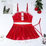 Christmas New Year Suit Skirt Holiday Gift Underwear Three-piece Set