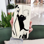 Straight Edge Liquid Silicone Kitten All-around Fall-proof Mobile Phone Case