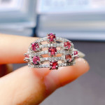 Jewelry Natural Magnesium Aluminum Garnet Ring Female Accessories