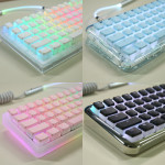 Double Skin Milk Pudding Transparent Key Cap Closed PBT Two Color OEM No Water Mouth 61 68 84 87 104 Etc