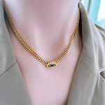 Design Clavicle Chain Oval Eye Pendant